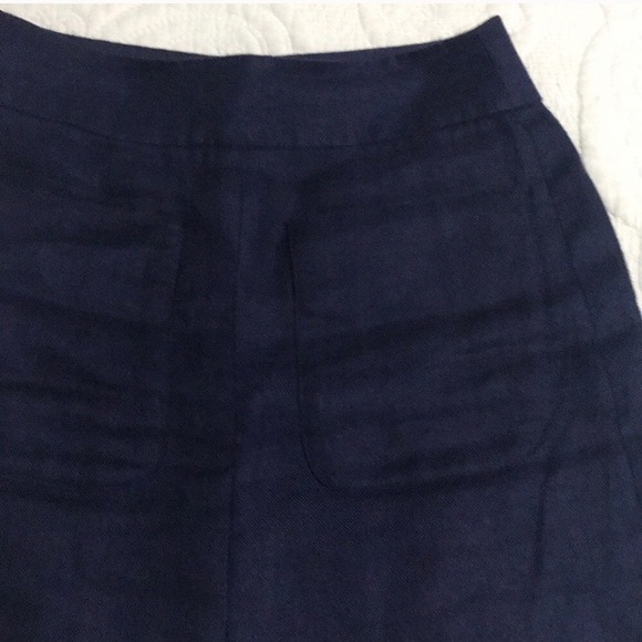 LOFT Navy linen skirt - Picture 2 of 6